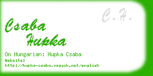 csaba hupka business card